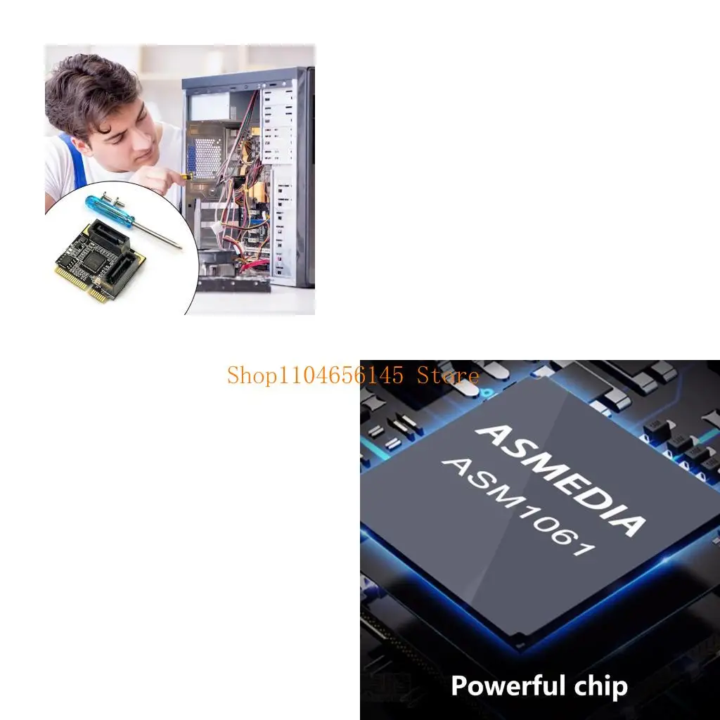 

5ASD MINI PCIE TO SATA3.0 CARD CONTRANCE CONTROLLER CARD 6 Гбит / с карты расширения для настольного компьютера