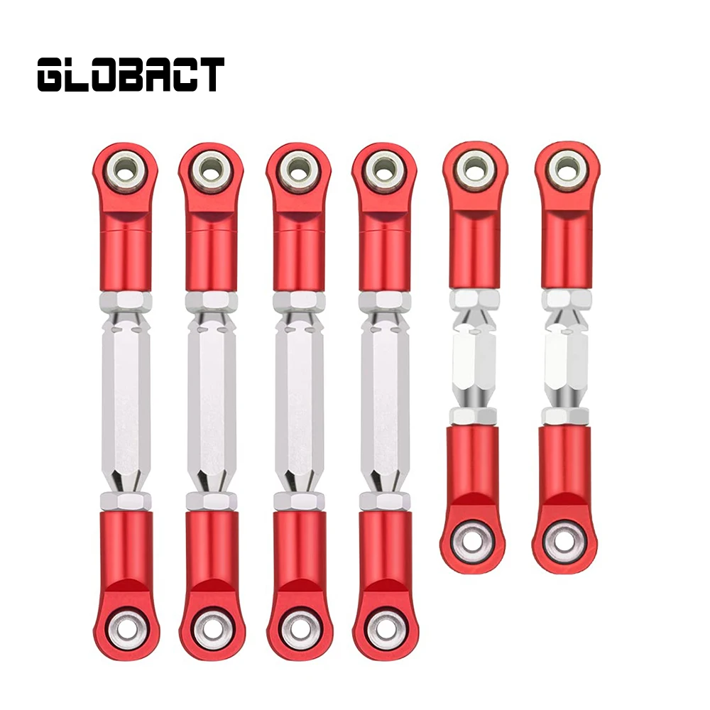 Globact Aluminum Adjustable Tie Rods Turnbuckles Toe Links Set Linkage Steel for 1/10 Arrma Senton 4X4 550 Replace AR330446