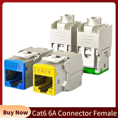 CAT6A 암 키스톤 잭 커넥터, CAT6A Cat6 6 6 6A RJ45, 툴리스 모듈 플러그, 네트워킹 패치 패널 소비자 전자 제품 