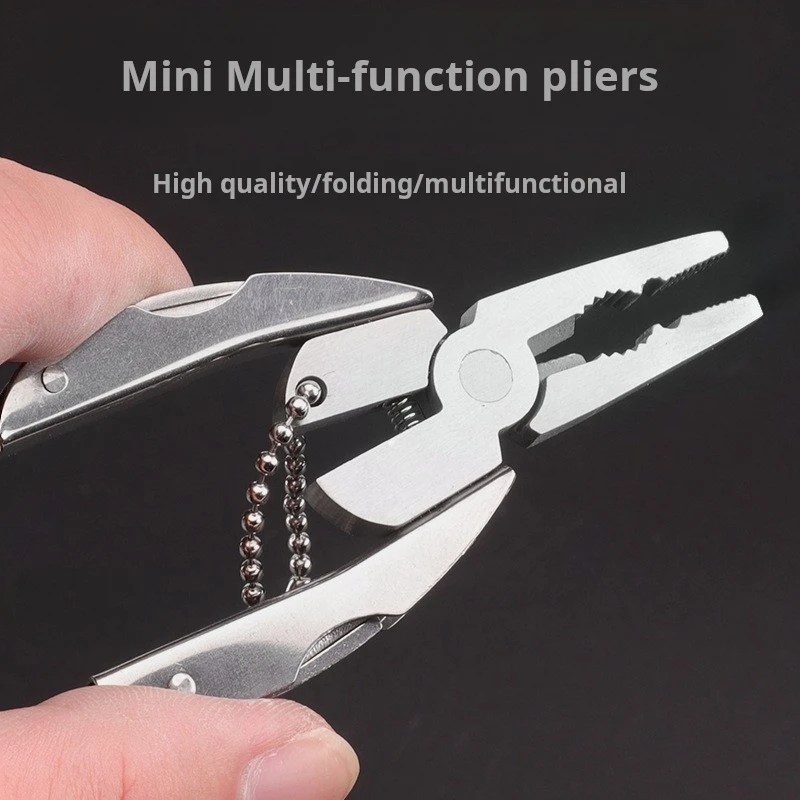 Edc Tools Travel Kits Portable Multifunction Folding Plier Stainless Steel Foldaway Knife Keychain Screwdriver Camping Survival