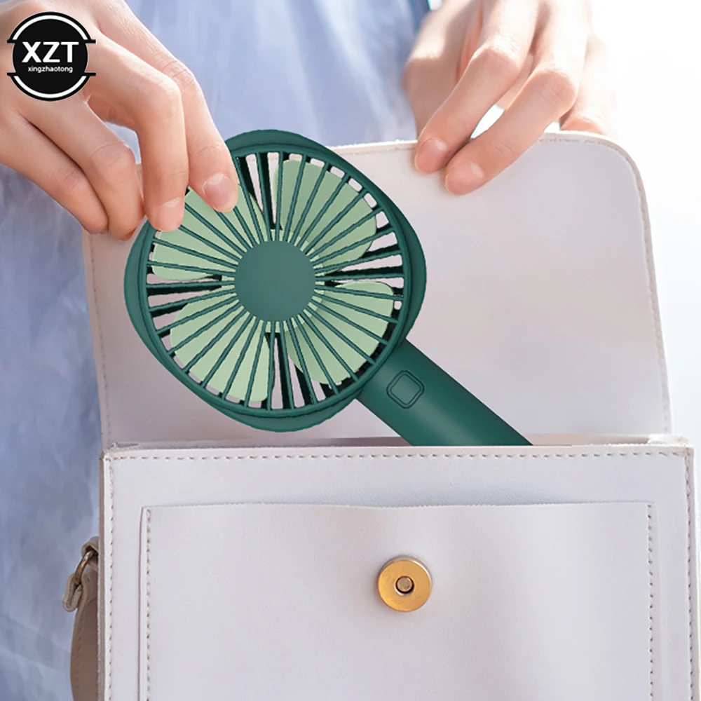 USB Mini Silent Small Fan with Base Rechargeable Portable Handheld Fan Long Battery Life for Travel Outdoor