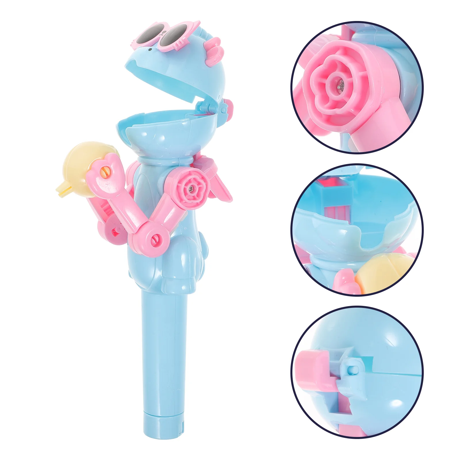 

Lollipop Holder Toy Robot Candy Toys Case Storage Kids Funny Eat Lollipops Novelty Box Creative Sucker Shooter Stand Holders