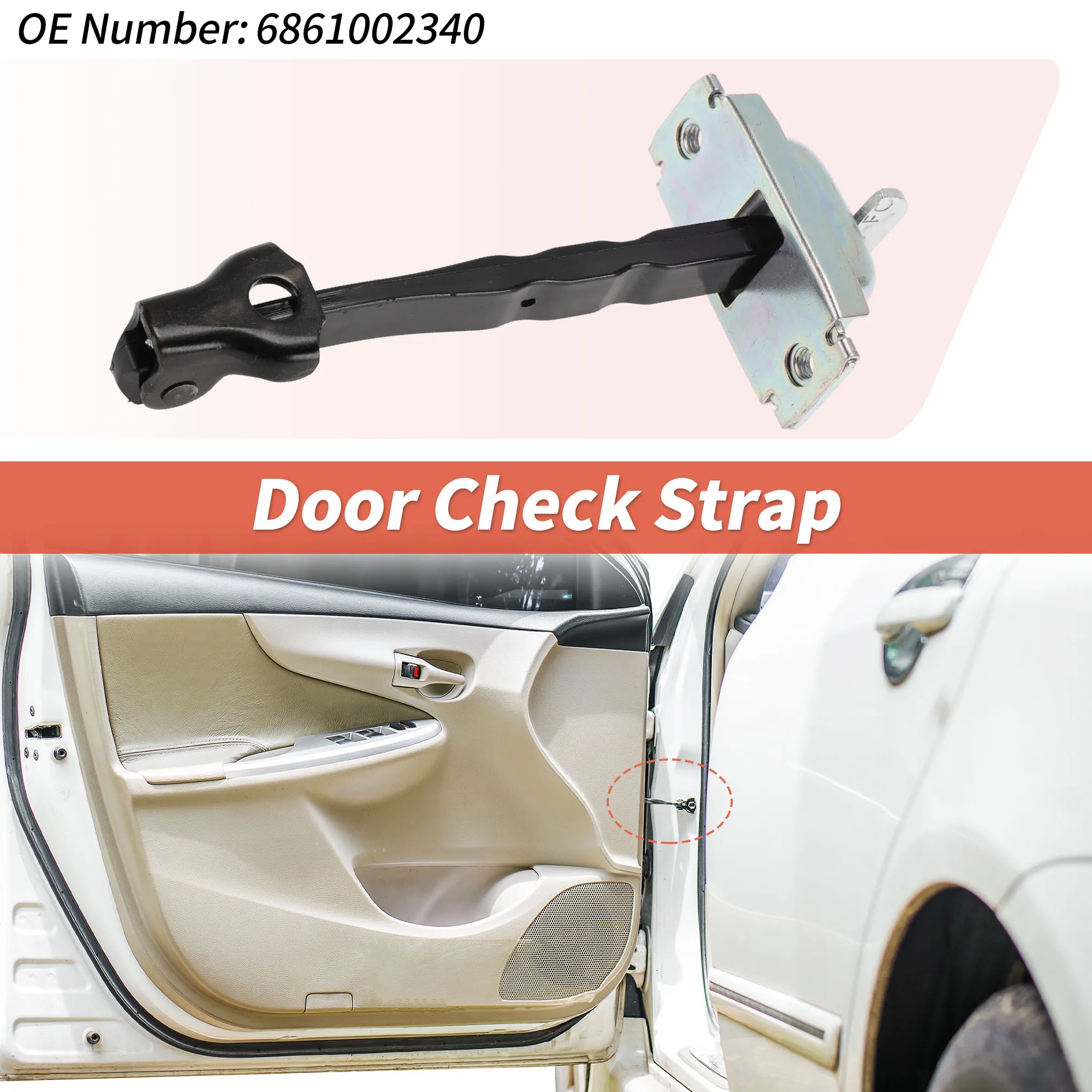 

UXCELL No.6861002340 Left And Right Front Door Door Check Strap for Toyota Corolla SE