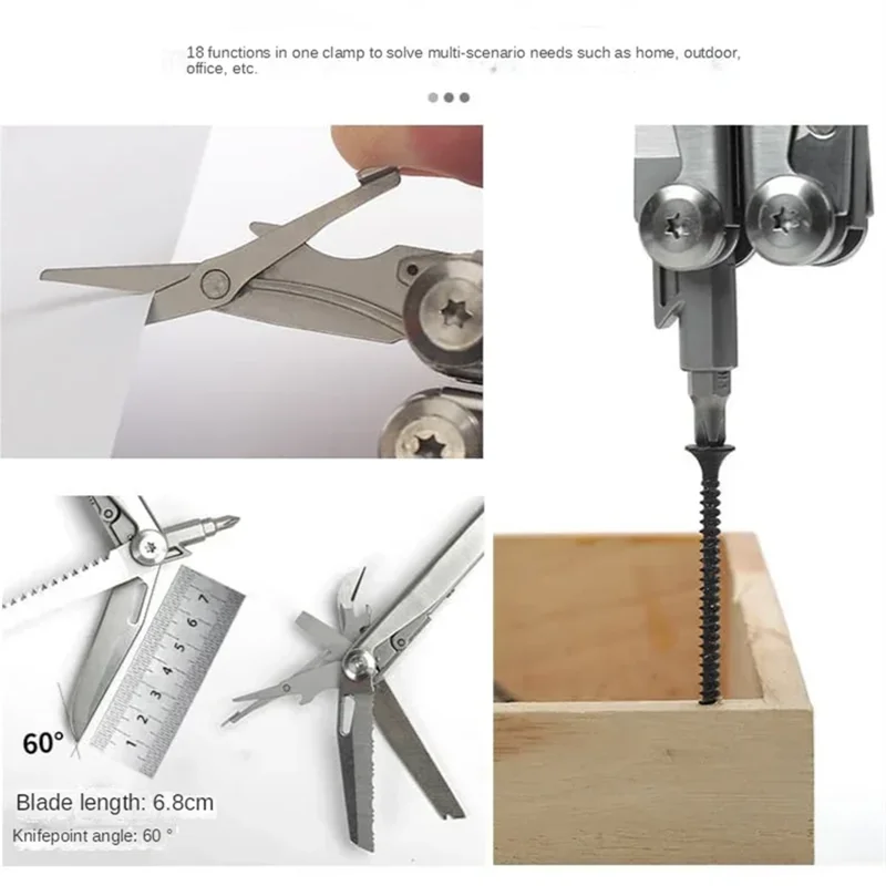 

SWISS TECH 18 in 1 Multitool Pliers Folding Multi-functional Combination Tool Pocket Knife Portable EDC Outdoor Equipment