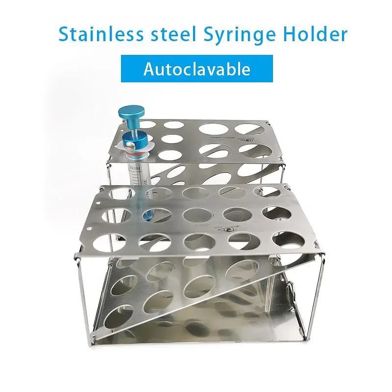 

GREATLH Autoclavable Syringe Display Racks Liposuction Syringe Holder Syringe Tray Foldable Stainless Steel Display Racks