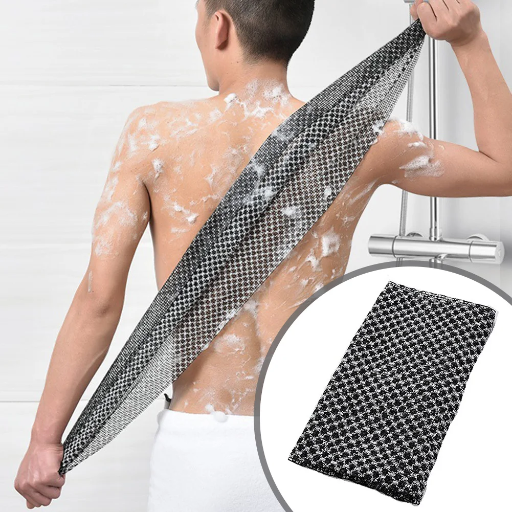 Exfoliating Back Scrubber Body Scrubbing Towel Carbon Fiber Bath Wash Cloth Loofah for Men Rubbing Washcloth Bath Brush