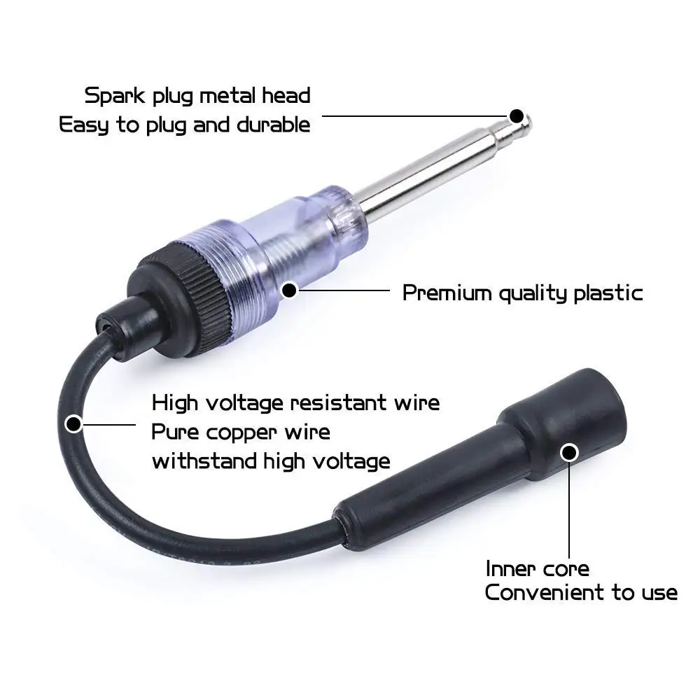 Probador de bujías en línea de motor pequeño, probador de encendido de arranque recto, luz en línea S