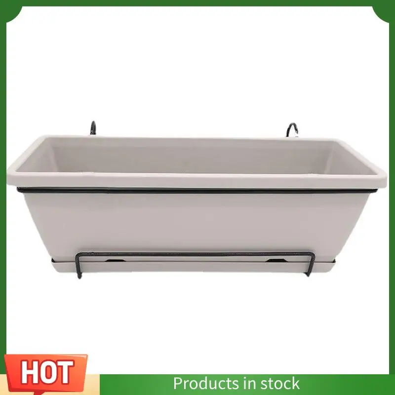 

A68G-Large Size Flower Pot Hanging Rack Planting Trough Balcony Rectangular Vegetable Pot Hanging Large Long Strip Bracket Durab