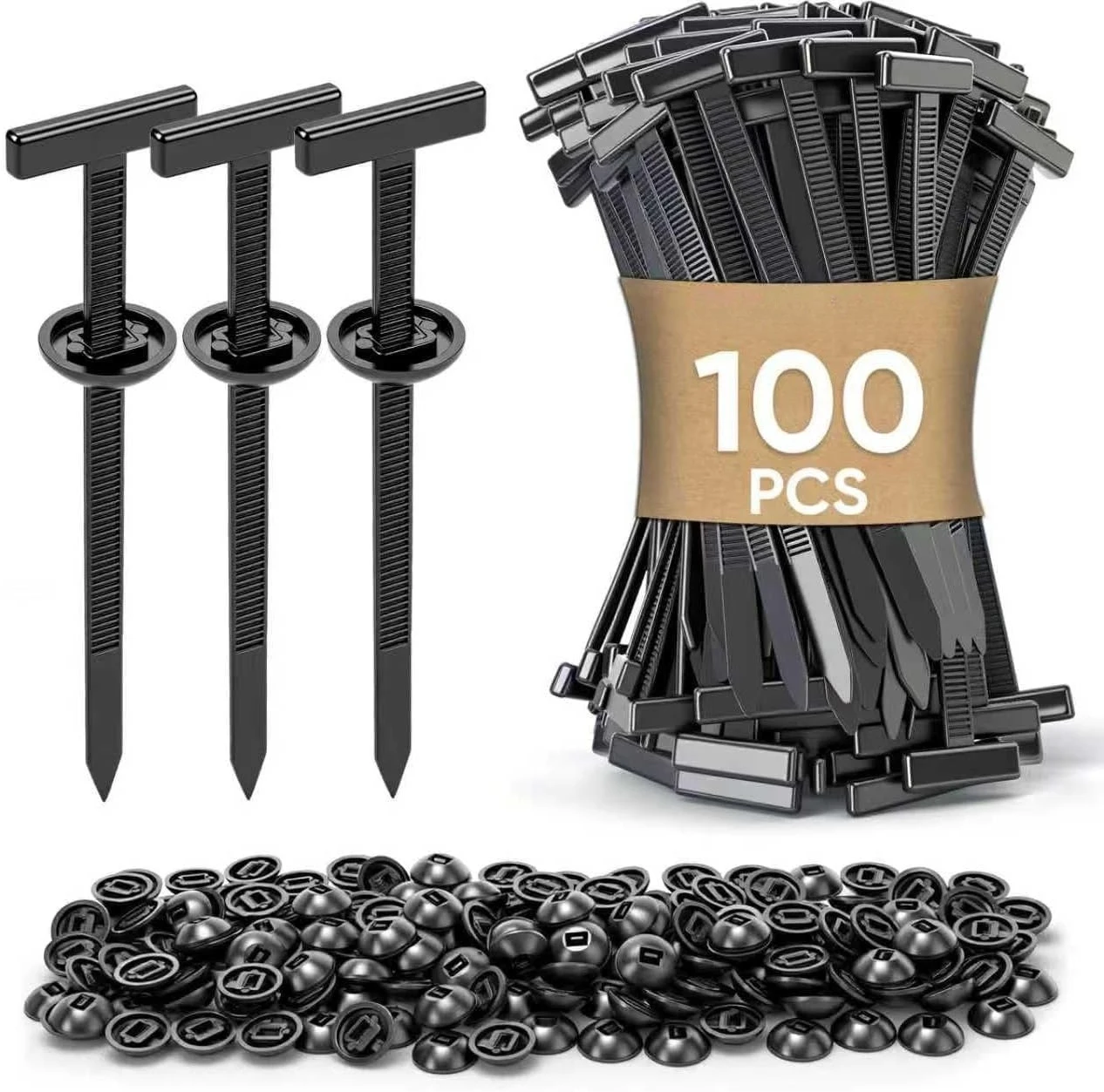 100Pcs Nylon Cable Tie Buckle for Car Self-Locking Zip Ties Fasteners Snap-Fit Bumper Retainer Fender Liner Door Panel Fastener