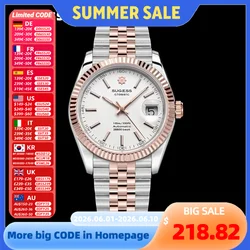 Sugess 36mm Man Watch Automatic ST2130 Movement Retro Mechanical Wristwatches Sapphire Crystal RoseGold Case President Bracelet