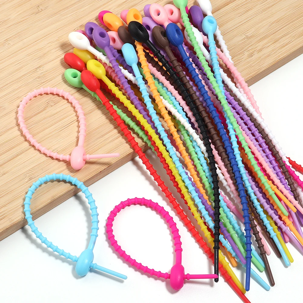 10 Stück Schlüsselanhänger-Seil aus TPE, Verstellbare Wiederverwendbare Taschenbänder, Drehdraht-Kabelbinder, Schlüsselhalter, Schlüsselring, DIY Schmuckherstellung – Detail 7