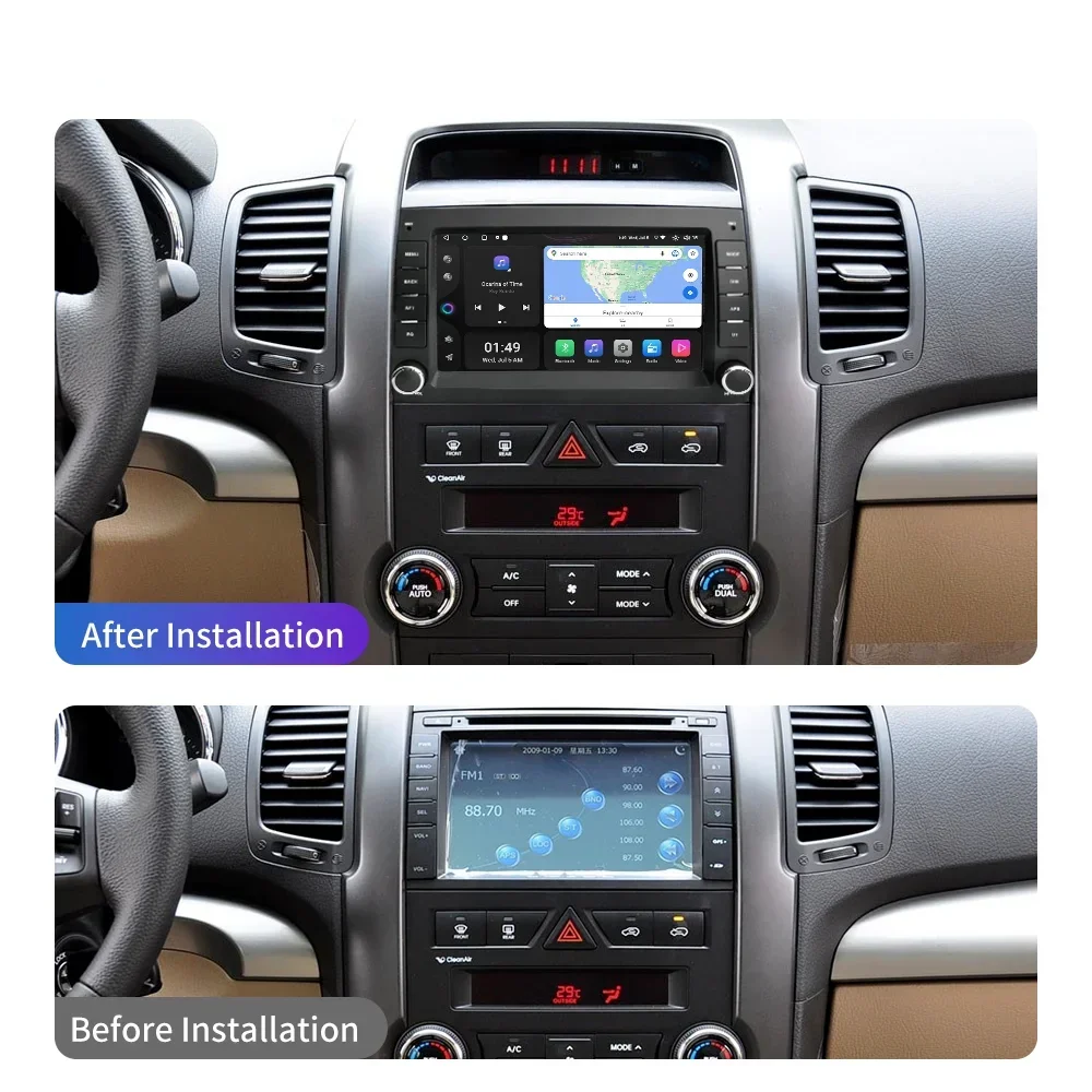 DSP carplay Android 14.0 Car android player 256GB ROM 8GB RAM Bluetooth autoradio wifi  For Kia Sorento 2 XM 2009 2010 2011 2012