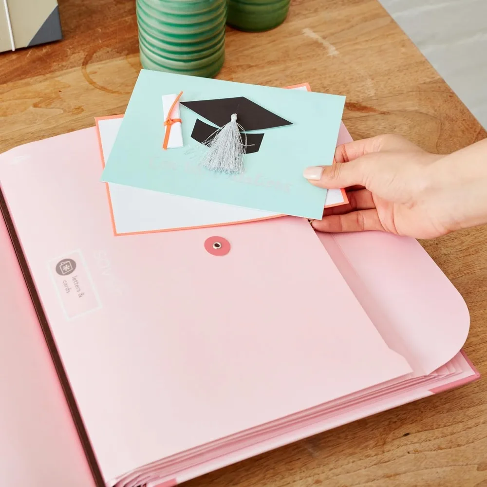 Premium Document Organizer 2025 Edition with Acid-Free Cloth-Bound Design and Expandable Pockets for Home Filing