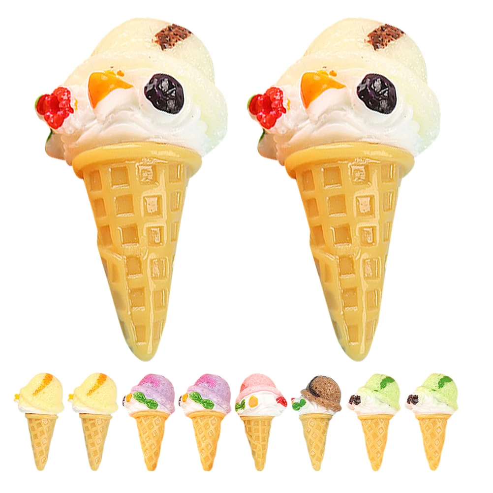 

12 Pcs Simulation Ice Cream Miniature Accessories Artificial Decoration Model Resin