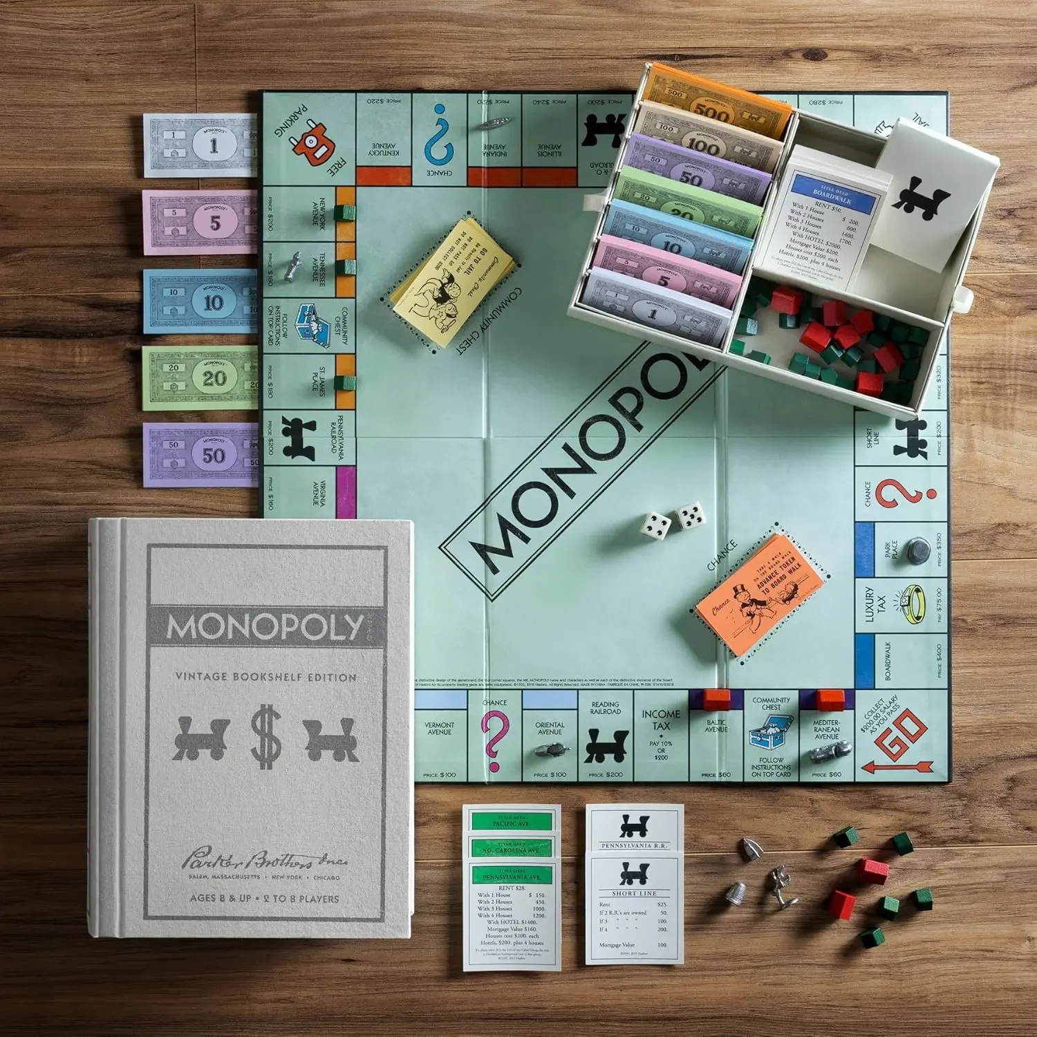 Monopoly, and Clue Vintage Board Game Bookshelf Collection image 4