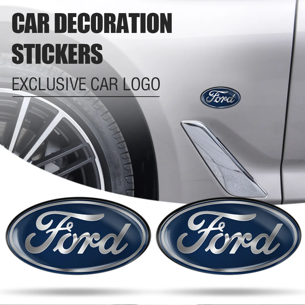 3D ABS Car Emblem Body Rear Trunk Decor Stickers Auto Accessories For Ford Fiesta Ranger Focus Kuga Mustang Transit Mondeos MK2