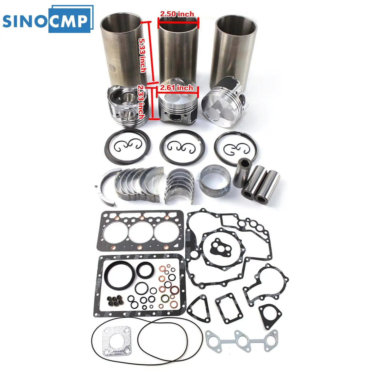 SINOCMP 1 Set revisione motore Kit di ricostruzione per Kubota D722 D722EBH D722E escavatore motore parti di riparazione Forklit