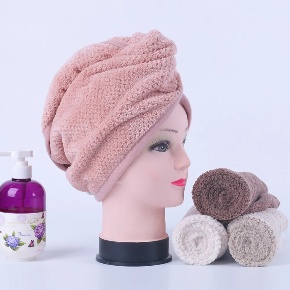 

2Pcs Microfiber Hair Drying Towels Fast Drying Long Hair Wrap Khaki Dark Brown Quick Dry Cap Hair-Drying Cap Hair-Drying Towel
