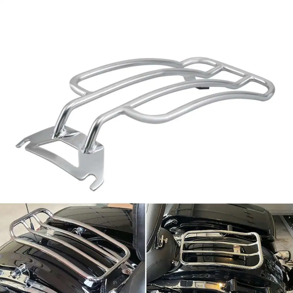 Motorcycle Luggage Rack Chrome Solo Seat Rear Fender Rack Luggage For Harley Road King Electra Road Glide FLHR FLHTC FLHT 98-06