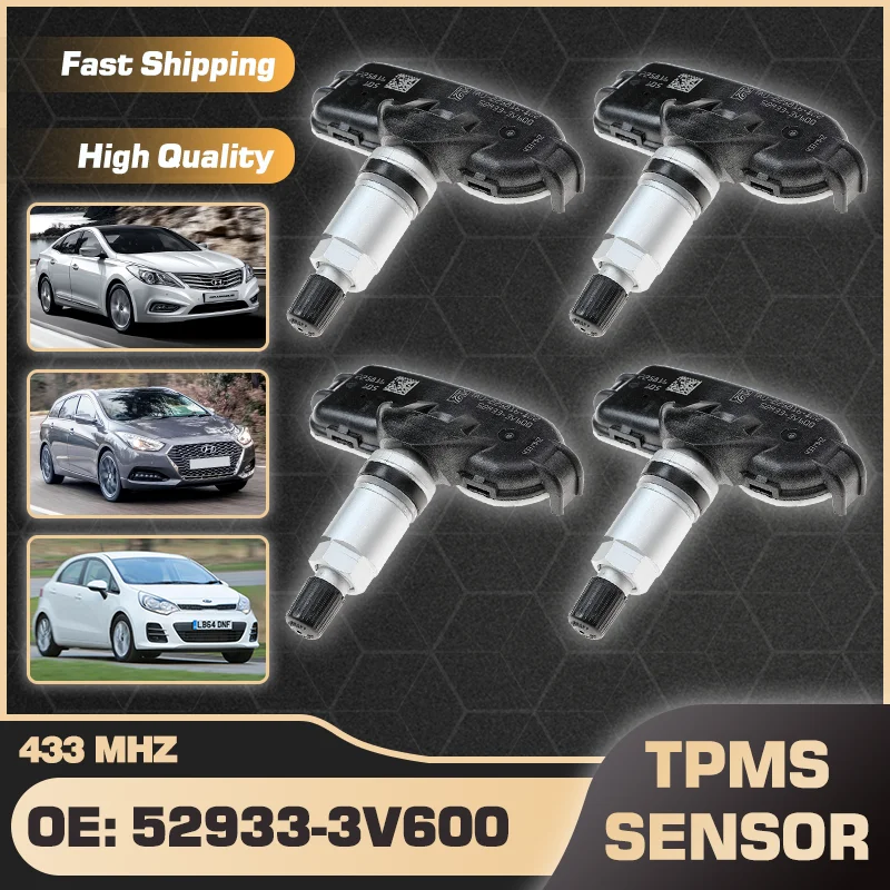 

433 MHz TPMS Tire Pressure Monitor Sensor 52933-3V600 Car For Hyundai Grandeur 2011-2014 Hyundai I40 2014-2021 Kia Rio 2011-2017