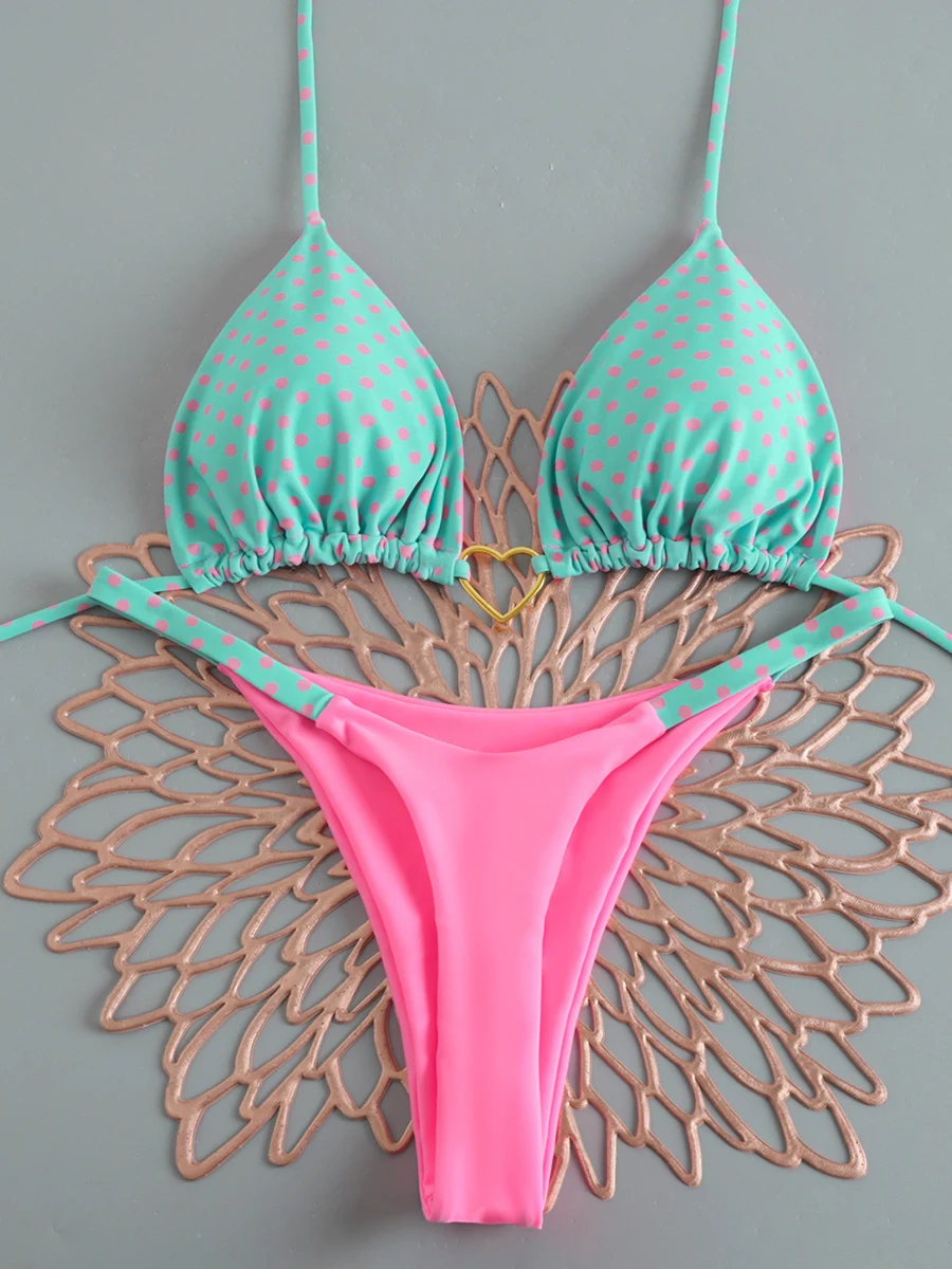 2026 New Micro Bikinis Women Push Up Swimwear  Print Bikini Set Halter Biquini String Bathing Suit Beachwear Female