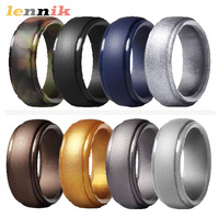 Hypoallergenic Silicone Rings Arc Step, 8mm Wide Food Grade, Flexible Unisex Design, Perfect for Swimming and Travel,Size8/10/12