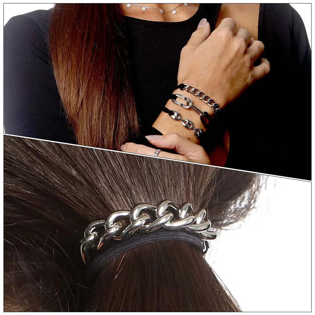 

3pcs Scrunchies For Women Girls Hair Ties Elastic Bands Ponytail Holders Wrist Bracelets Medium Long Hair Workout Yoga Daily