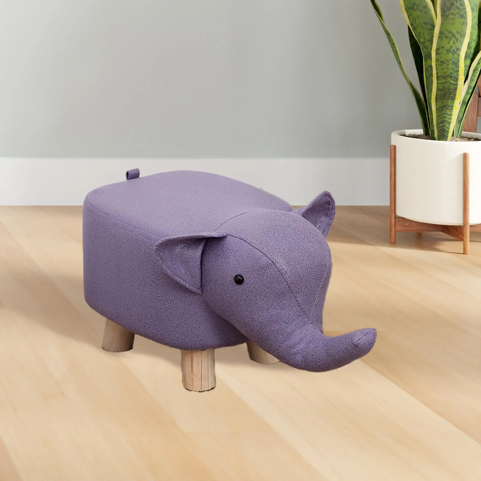 Animal Footstool Elephant Shaped Bench Cartoon Padded Cushion Pouffe Chair