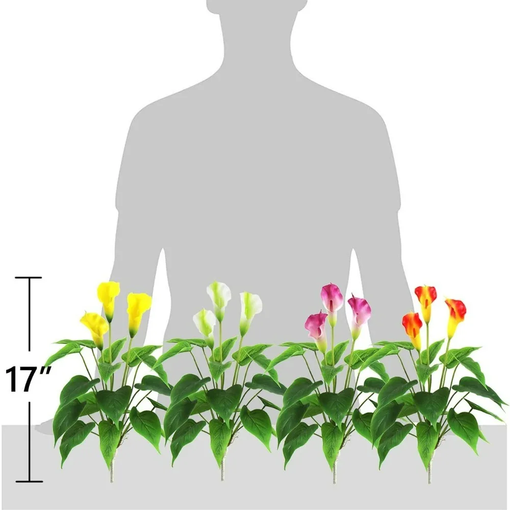 

Искусственный цветок 17 дюймов Калла Лилия Шелковое растение Поддельные цветы бонсай Зеленые растения для дома и улицы Домашний офис Спальня