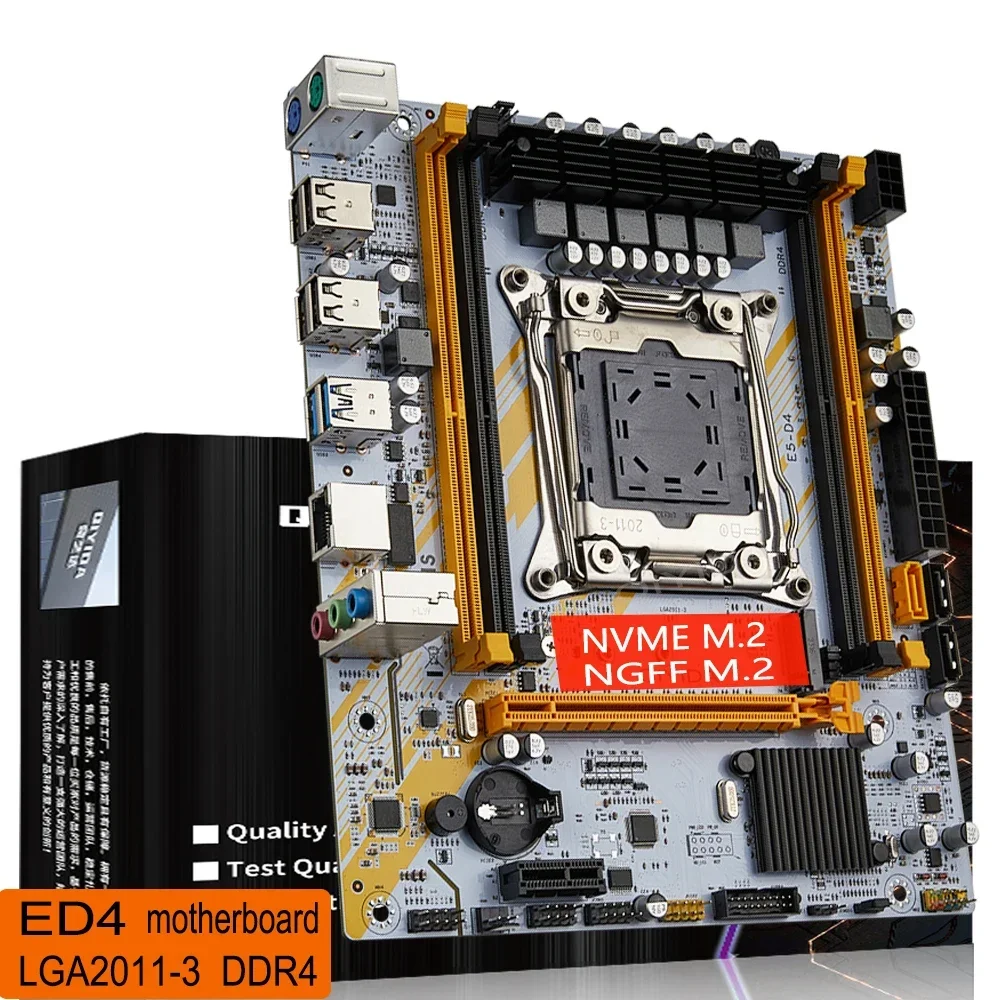 X99 ED4 Motherboard Kit With E5 V3 V4 Processor CPU With LGA2011-3 Slot Support DDR4 RECC RAM  M-ATX NVME M.2 USB3.0