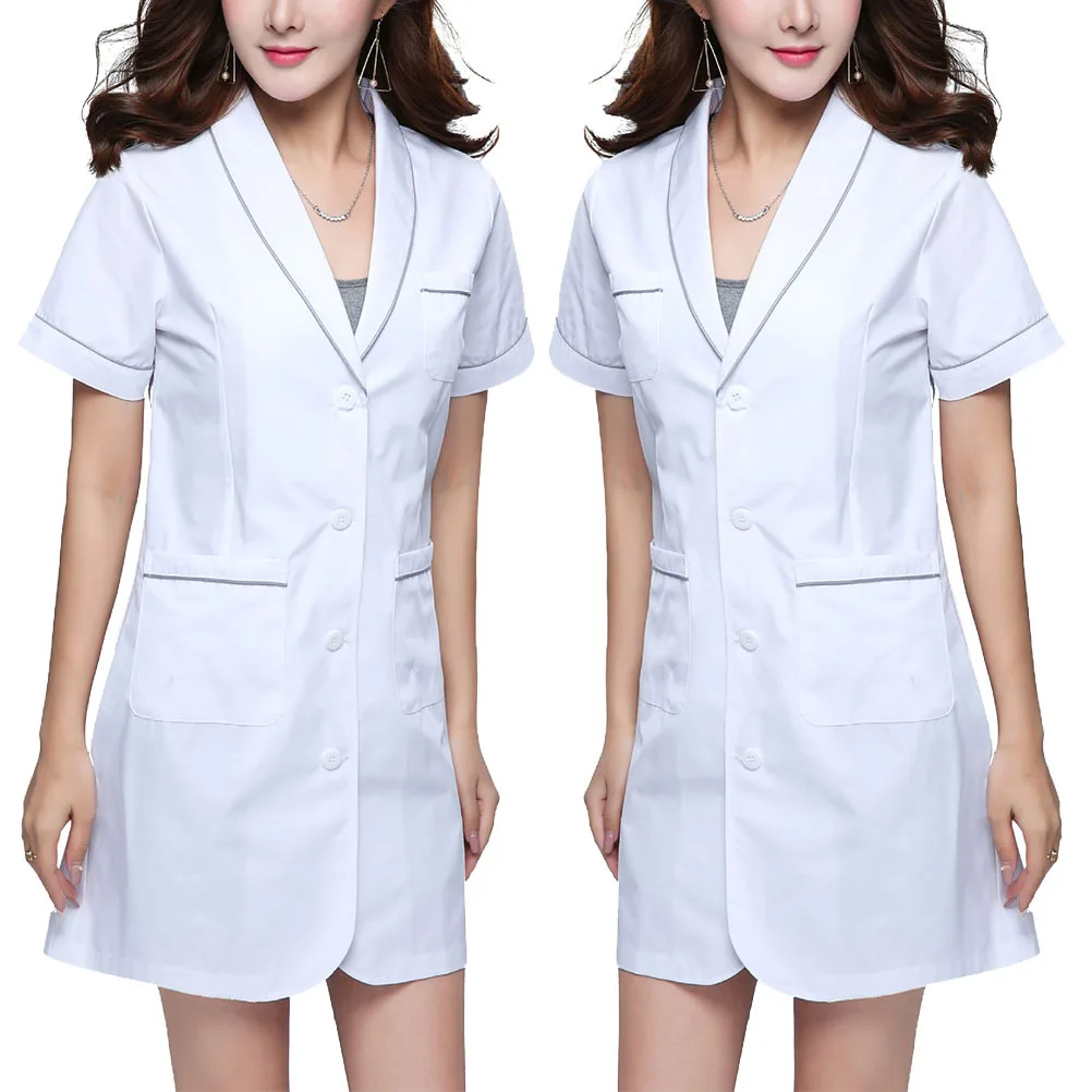 看護師制服 美容師コート 綿 病院服 アパレル 軽量 通気性 快適 サイズ M