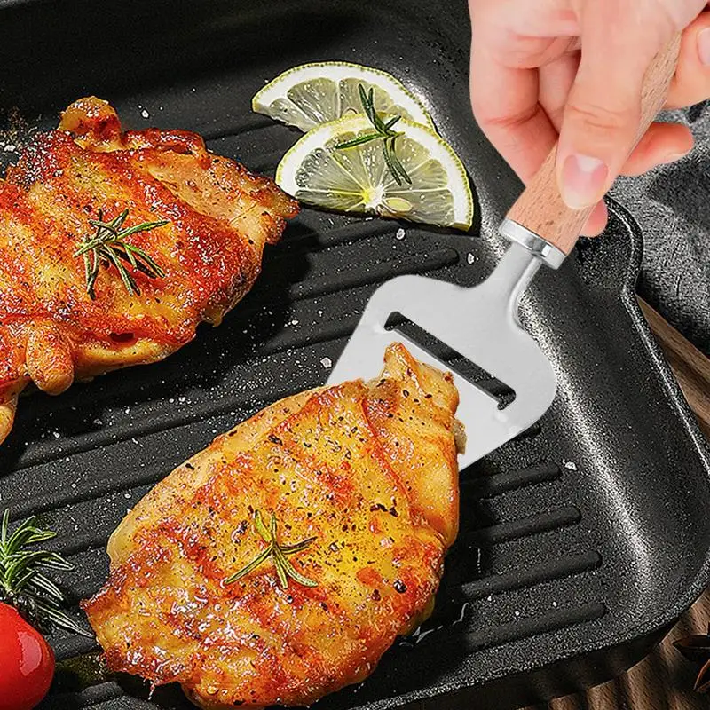 

Cheese Cutter Non-Slip Cheese Plane Cutter Portable Stainless Steel Kitchen Cooking Tool Lightweight Silver Handheld Slicer For
