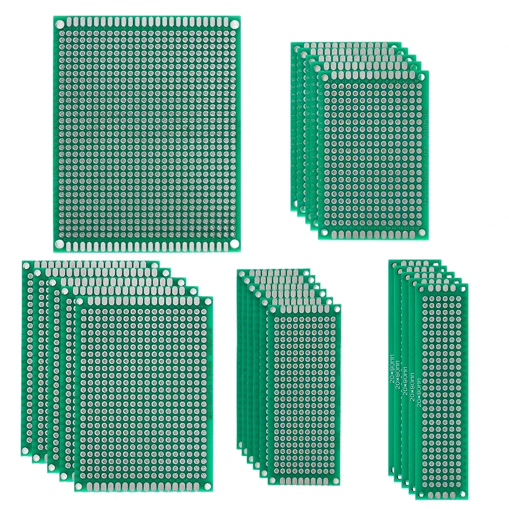 

31pcs Double Sided PCB Prototype Kit 5 Sizes 2x8cm 3x7cm 4x6cm 5x7cm 7x9cm Universal Circuit Board for DIY Electronics