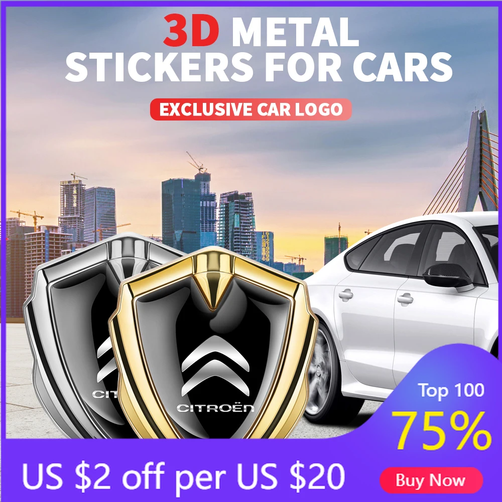

2026 Hot Car Sticker 1Pcs Car Fender Body Metal Umbrella Corporation Emblem Stickers Auto External Accessories For Citroen C4 Pi