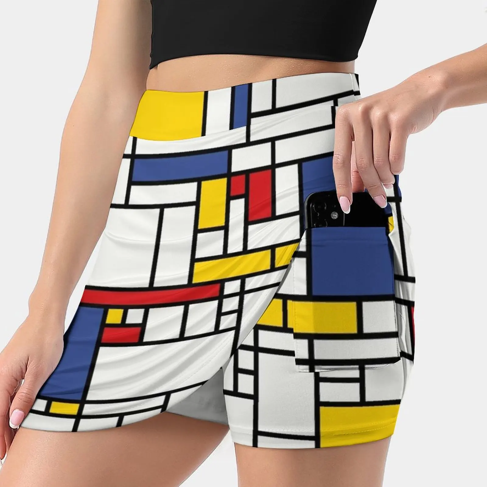 Piet Mondrian Women's skirt With Hide Pocket Tennis Skirt Golf Skirts Badminton Skirts Running skirts Piet Mondrian Mondrian