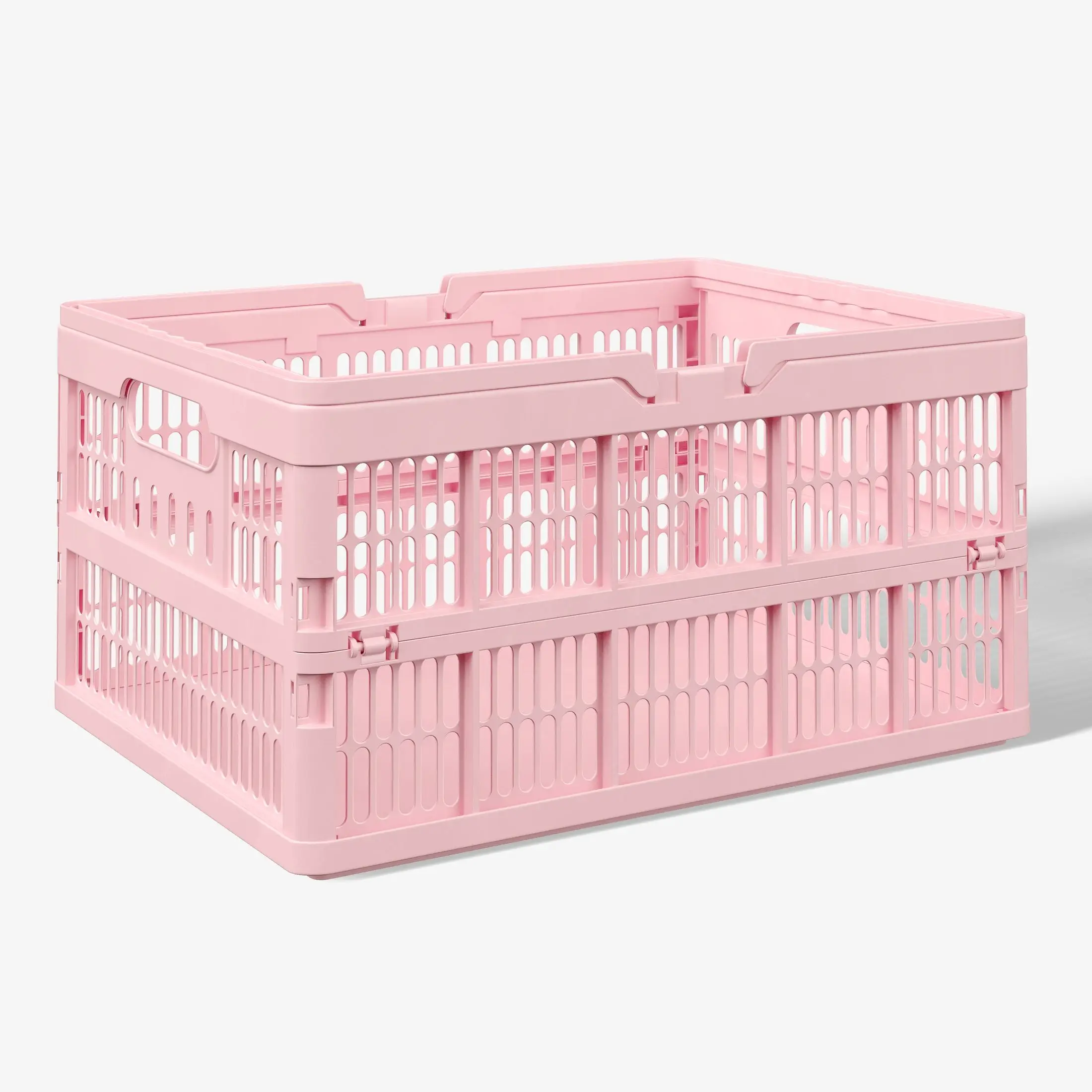 Pink Foldable Storage Basket with Carrying Handles