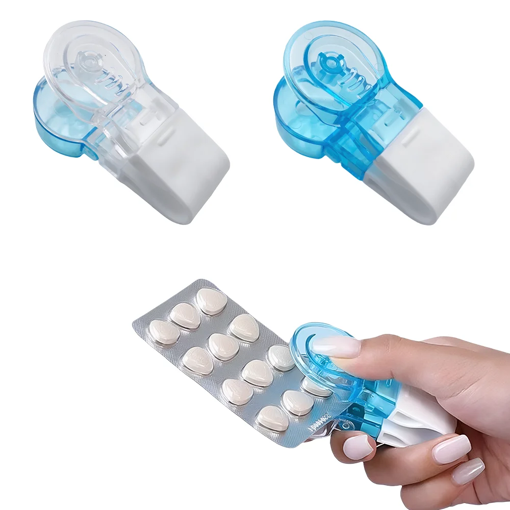 Image of Pillenschneider mit Transparenter Aufbewahrungsbox, Tragbarer Tablettenteiler für Einfaches Schneiden und Organisieren Täglicher Medikamente für Senioren