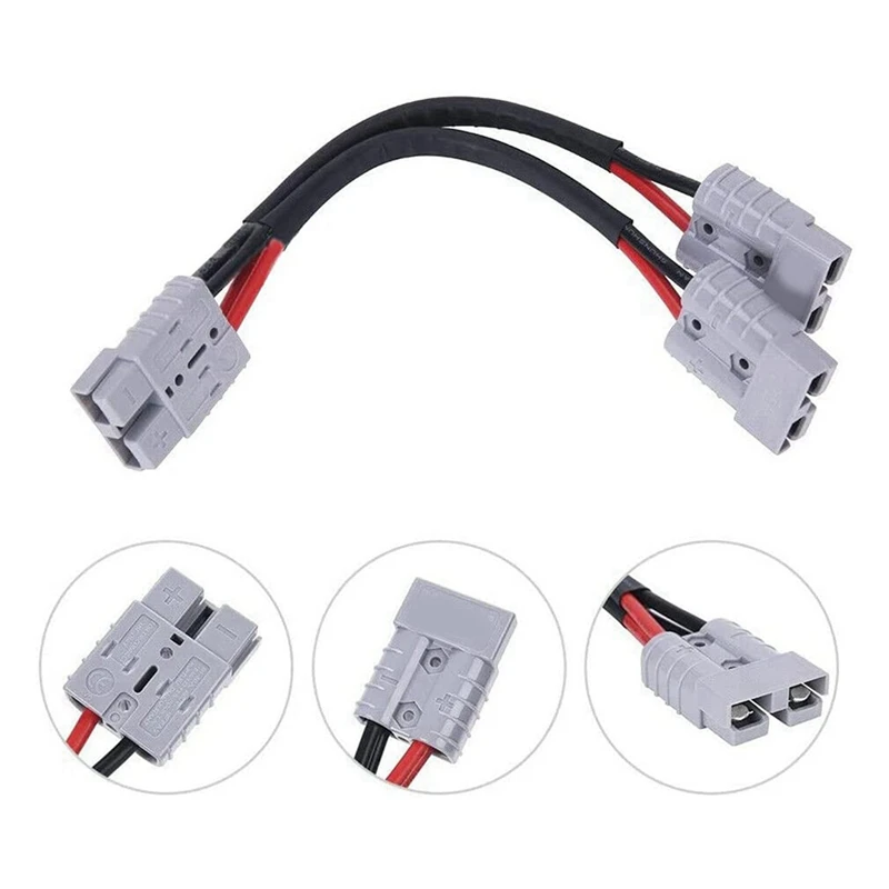 2X 50A For Anderson Plug Connector Dual Y Adapter Battery Power Connector Forklift Power Plug Connector With 6MM Cable