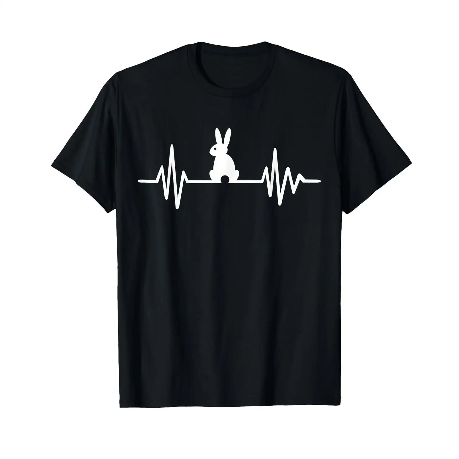 Rabbit Frequency T Shirt black vintage Washed graphic Soft Casual Slightly Stylish streetwear homme Breathable