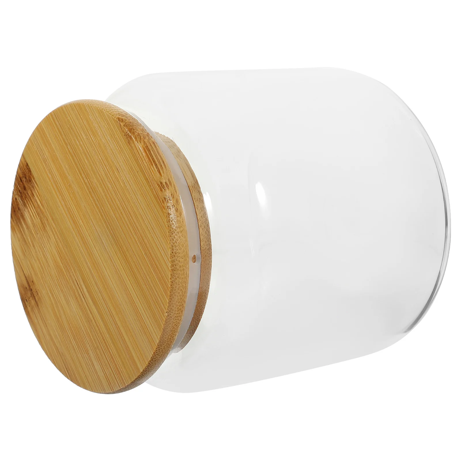 

Glass Tea Canister Large Transparent Storage Jar For Kitchen Pantry Airtight Food Container Bamboo Lid Glass Jars With