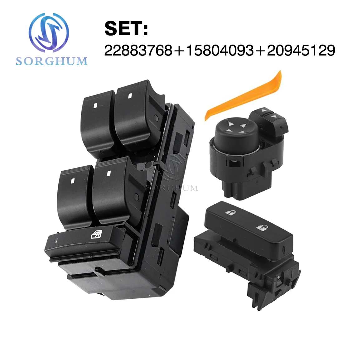 SORGHUM 3 Pcs/Set Master Window Door Lock Control Switch Mirror Adjustment Regulator For Chevrolet  Silverado GMC Sierra 07-14