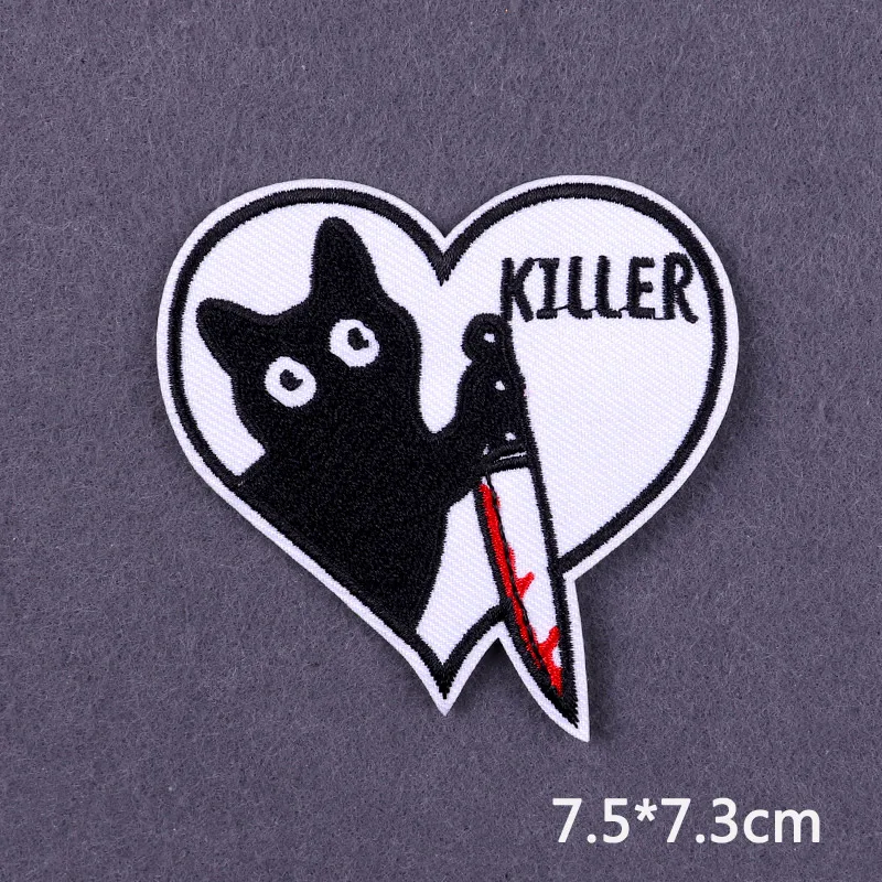 Flamme Schädel Patch Kleidung Punk Bestickt Patches Für Kleidung Eisen Auf Patch Auf Kleidung Thermoadhesive Patches Jacke Abzeichen DIY – Detail 30