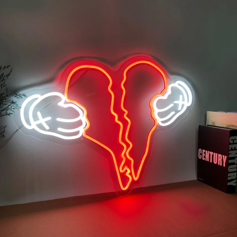 Custom Neon Sign Heart Break Led Light Art Ins Bar Pub Party Home Store Restaurant Bedroom Wall Decor Board Background light