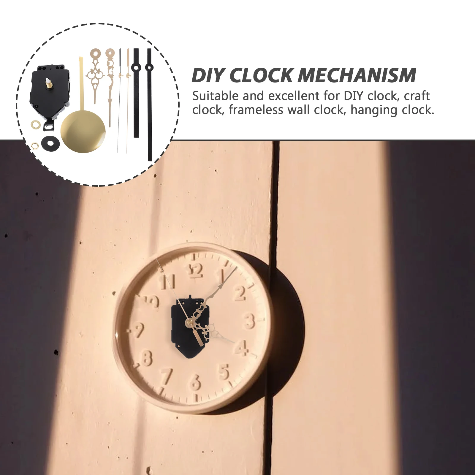 

Quartz Clock Movement Pendulum Repair Parts Mechanism Replacement High Torque Metal Gold Kit Wall Clock Project