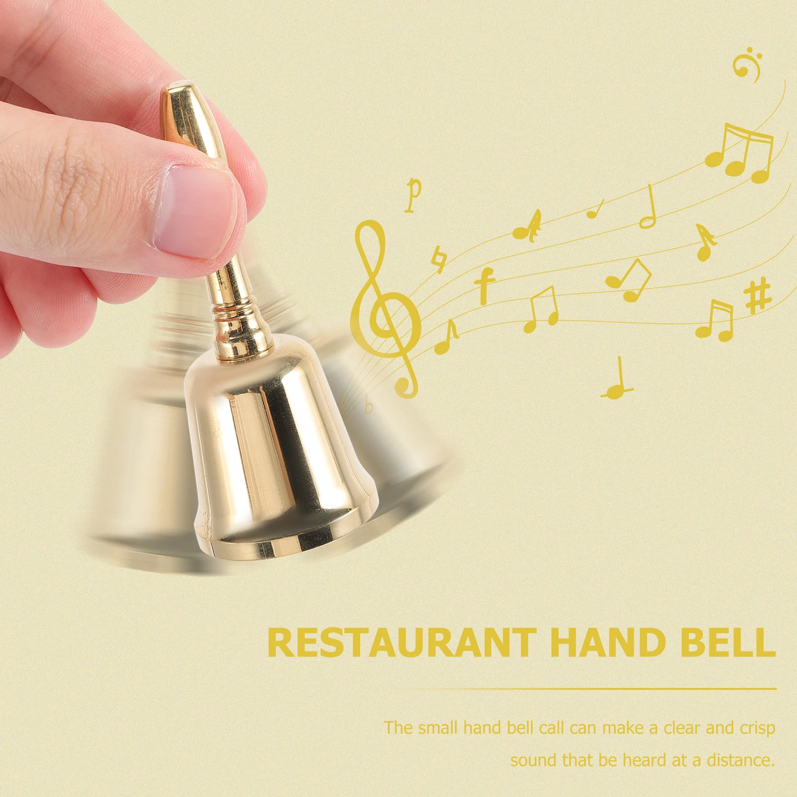 

Brass Hand Bell Clear Crisp Sound Portable for Restaurant Hotel School Service Call Alarm Dinner Bell Brass Bells
