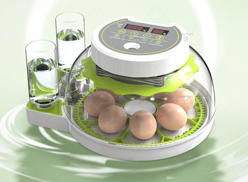 小型家庭用全自動インテリジェントインキュベーター、オウム・ハト・鳥の卵専用小型飛行円盤型孵卵器ボックス