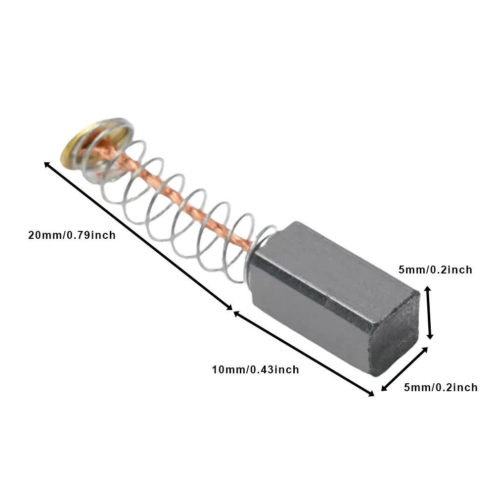 Factory Carbon Brushes Motor Brushes Accessories Carbon + Metal 10mm × 5 × 5mm For Electric Motors High Qulity