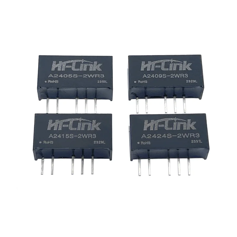 Hi-Link New DC-DC A24xxS-2WR3 2W 3.3V/5V/9V/12V/15V/24V Dual Output Isolated Power Supply Converter Module