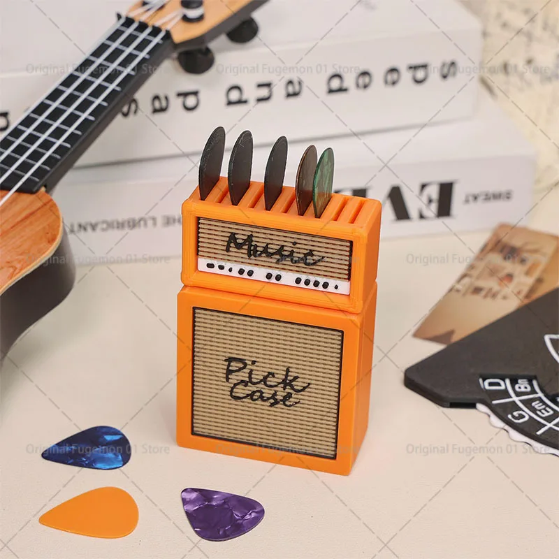 3D-Gedruckter Gitarren-Plektrenhalter in Lautsprecherform, Doppelschichtiger Wasserdichter Gitarren-Plektren-Organizer, Plektren-Aufbewahrungs- und Präsentationsbox – Detail 1