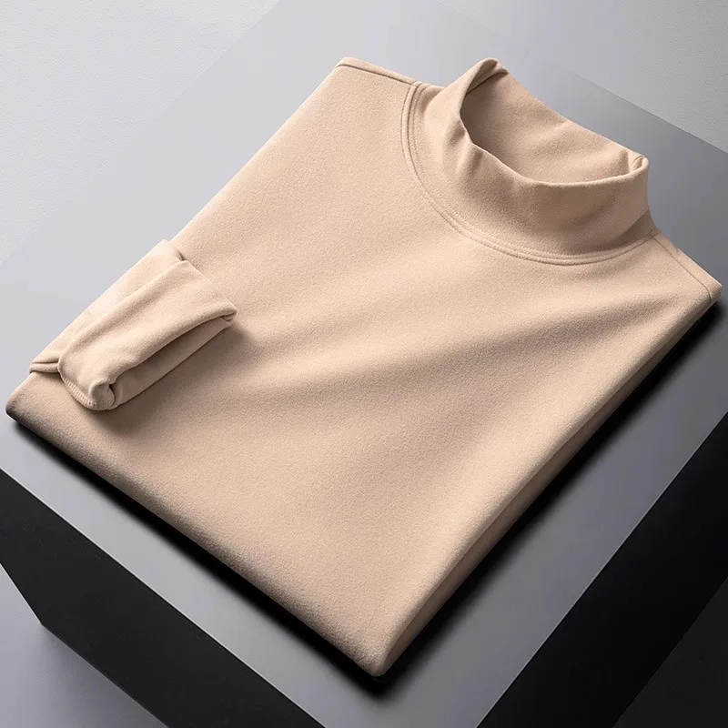 Double-Sided Velvet Long Sleeve Men's T-Shirt Large Size Thermal Underwear Youth Base Layer Constant Temperature Autumn Clothes